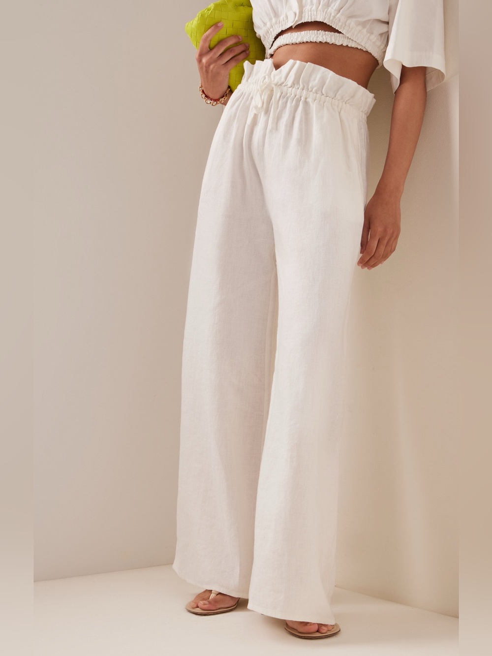Posse Rosa Drawstring Linen Wide-Leg Pants - Picture 2 of 12